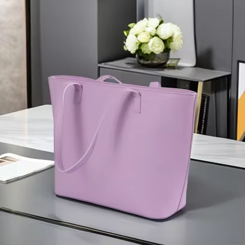 large capacity tote bag PU leather for woman durable handbag