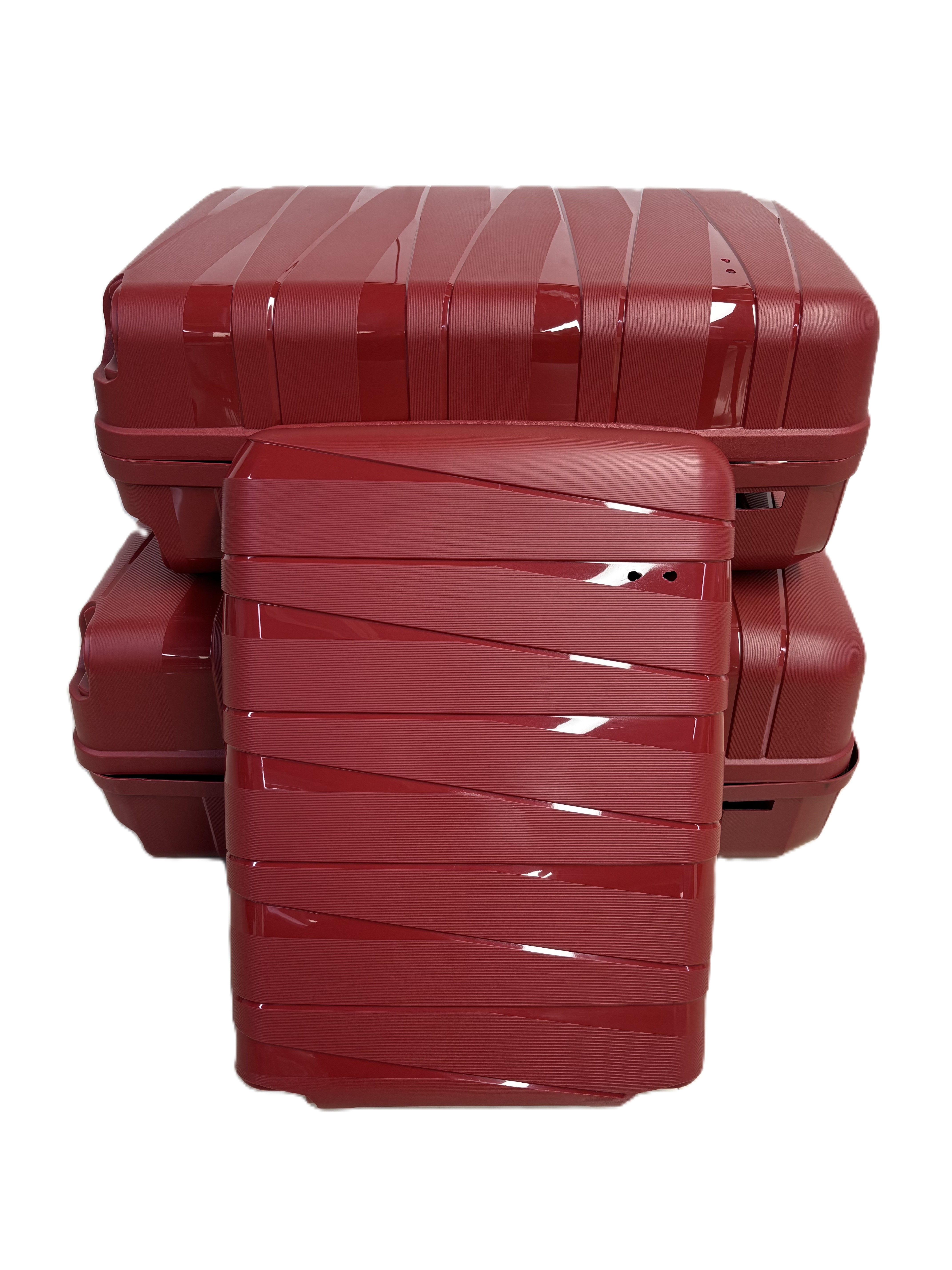 PP luggage finished/ semi-finished products 12 pieces cheap price factory customzied 